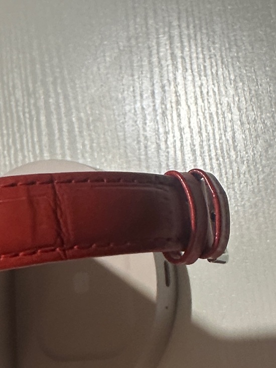 Women\'s Red Crystal-Accent Leather Strap Watch main image 4
